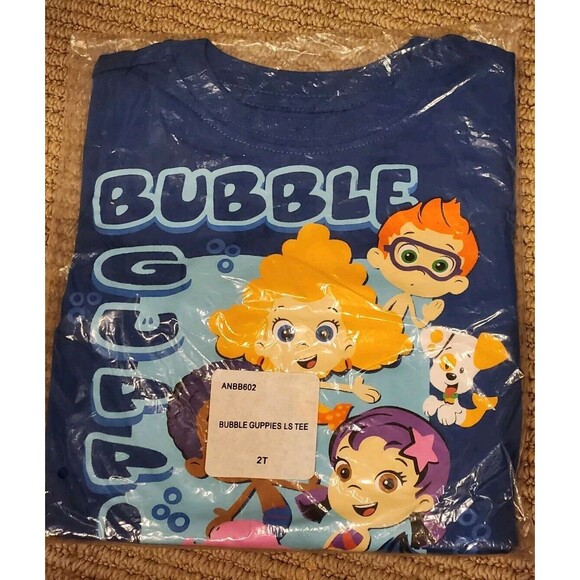 Bubble Guppies Toddler Boy Blue Long Sleeve Top Shirt New 2T - Picture 2 of 5